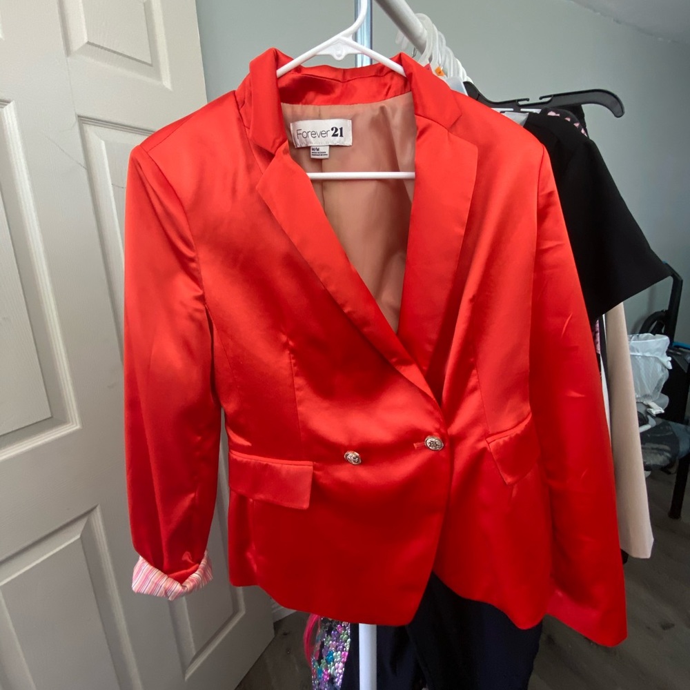 Orange red blazer